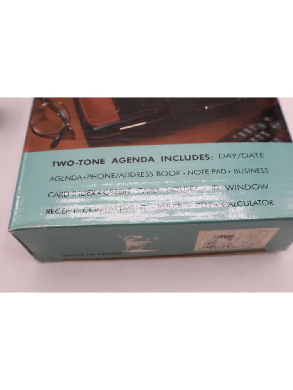 Power Planner Two-Tone Agenda Organizer Calculator Card Slots Notepad Pen ID Vtg